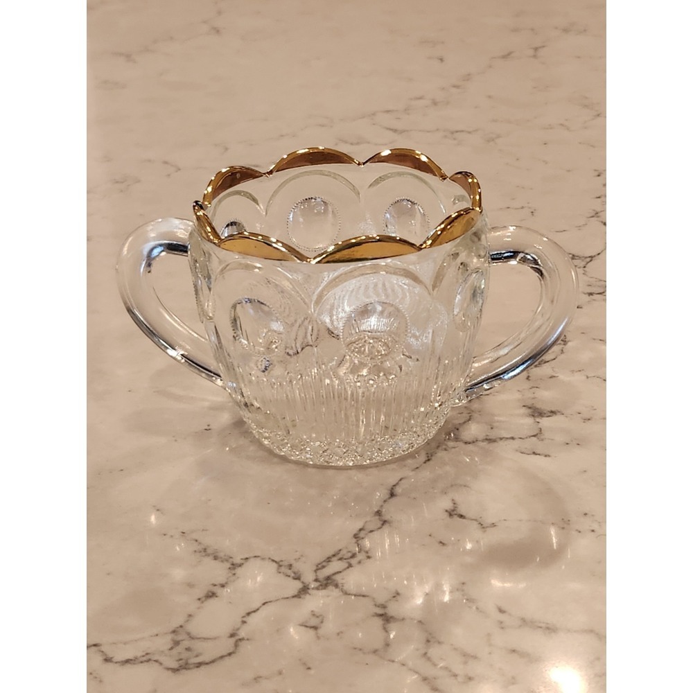 Vintage Bartlett Collins Manhattan St. Genevieve Creamer & Sugar Bowl Gold READ - Picture 3 of 13